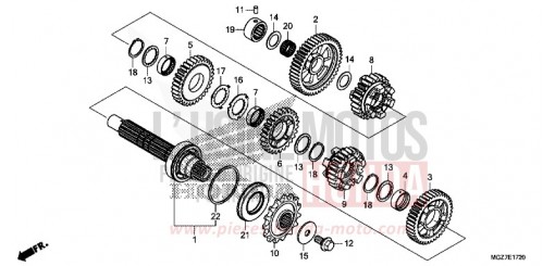 BOITE DE VITESSES (ARBRE INTERMEDIAIRE) CB500XAF de 2015